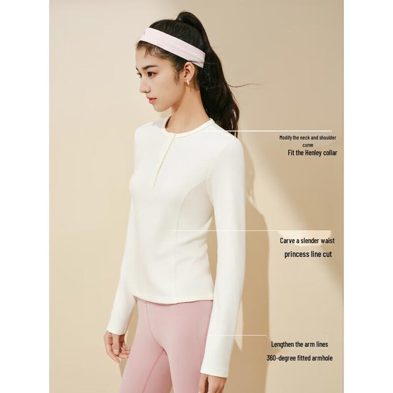ANTA Women s Henley Neck Long Sleeve Slim-Fit T-Shirt S