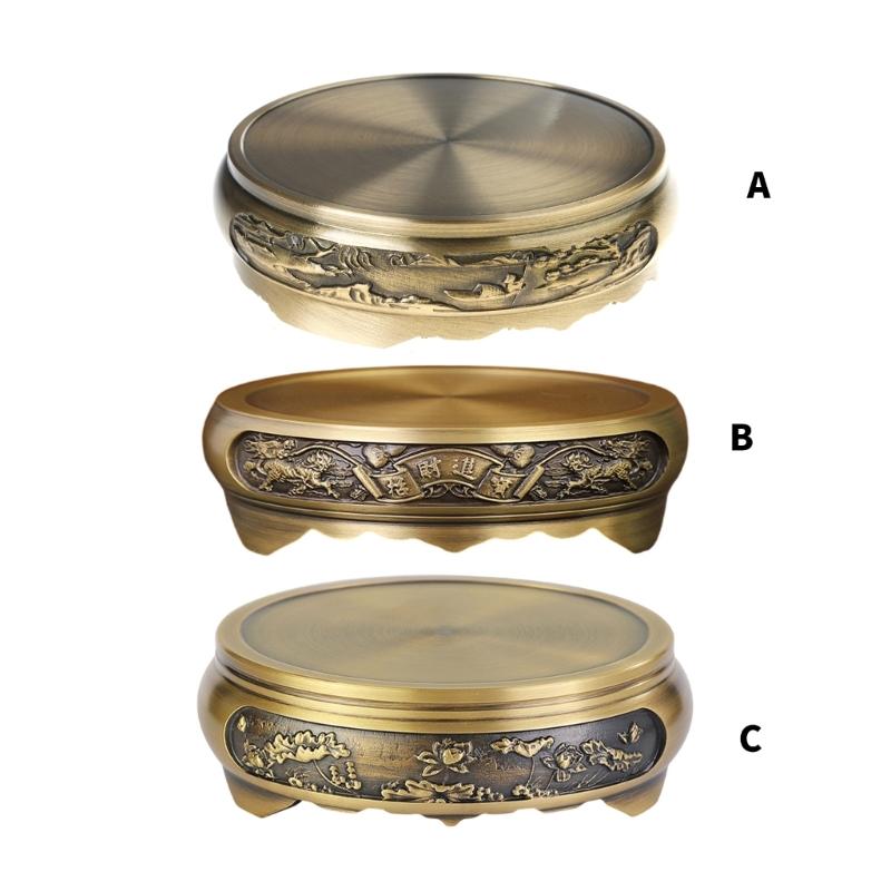 Solid Brass Round Base, Handmade Vintages Inspireds Incenses Burners for Home Ambiances