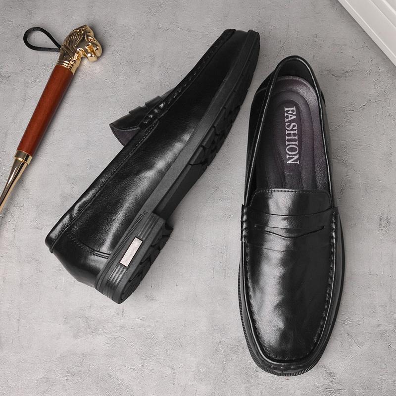 Fashion Luxury Brand Handmade Loafers Hombre Men's Business Low Heeled Leather Shoes High-quality Genuine Leather Formal Wedding Shoes