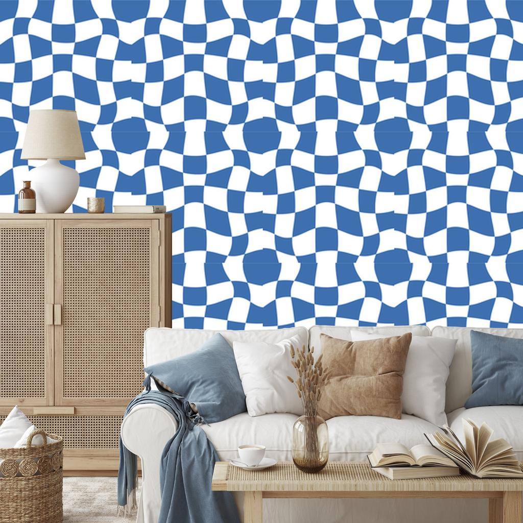 Wallpaper Free checkerboard blue and white, blue background 50x1000