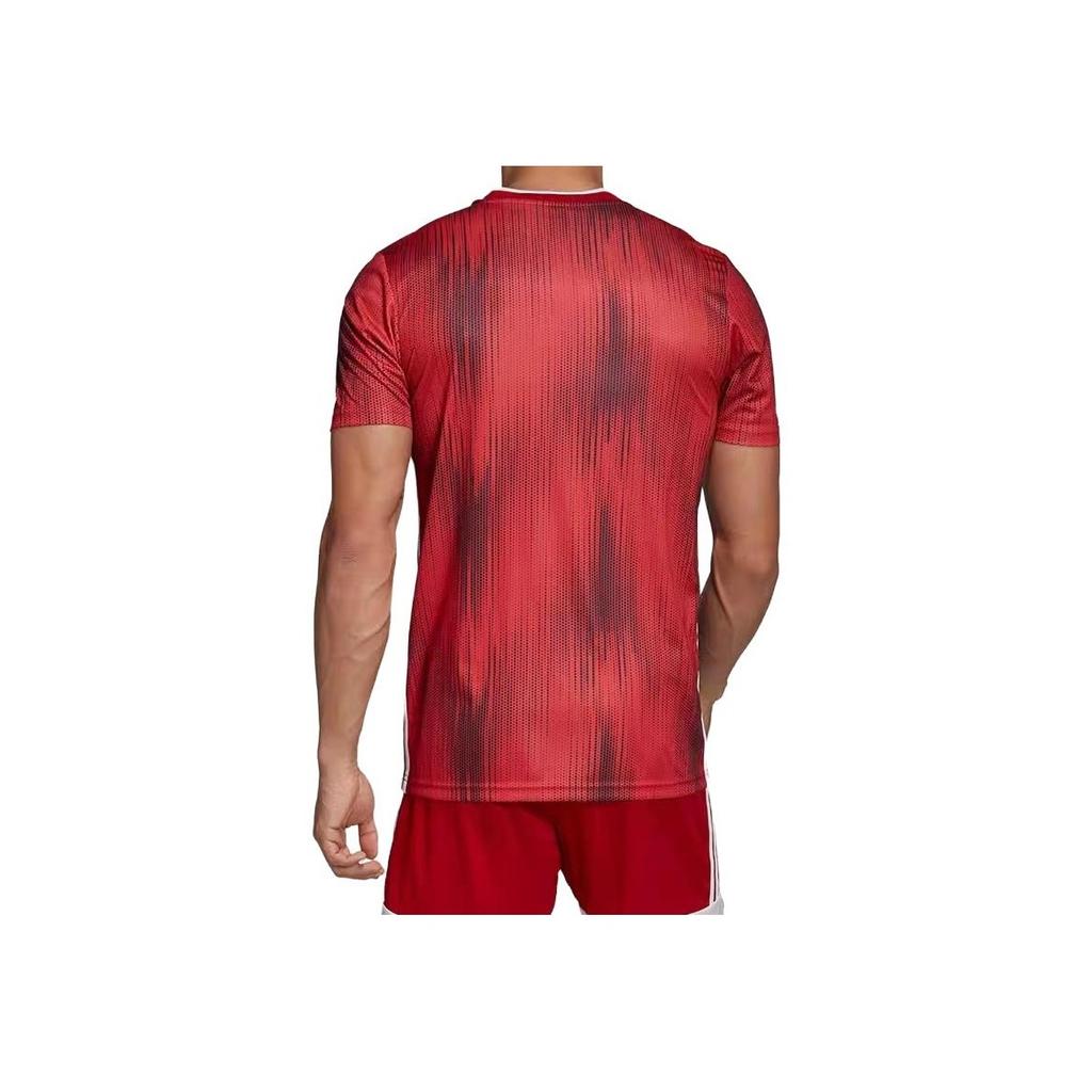 Adidas Logo Print Team Jersey Football Short Sleeve T-Shirt Men Tops Red DP3531