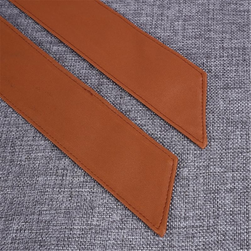 Womens PU Faux Leather Overcoat Waist Belt Solid Color Jackets Wide Waistband for Fashion Women