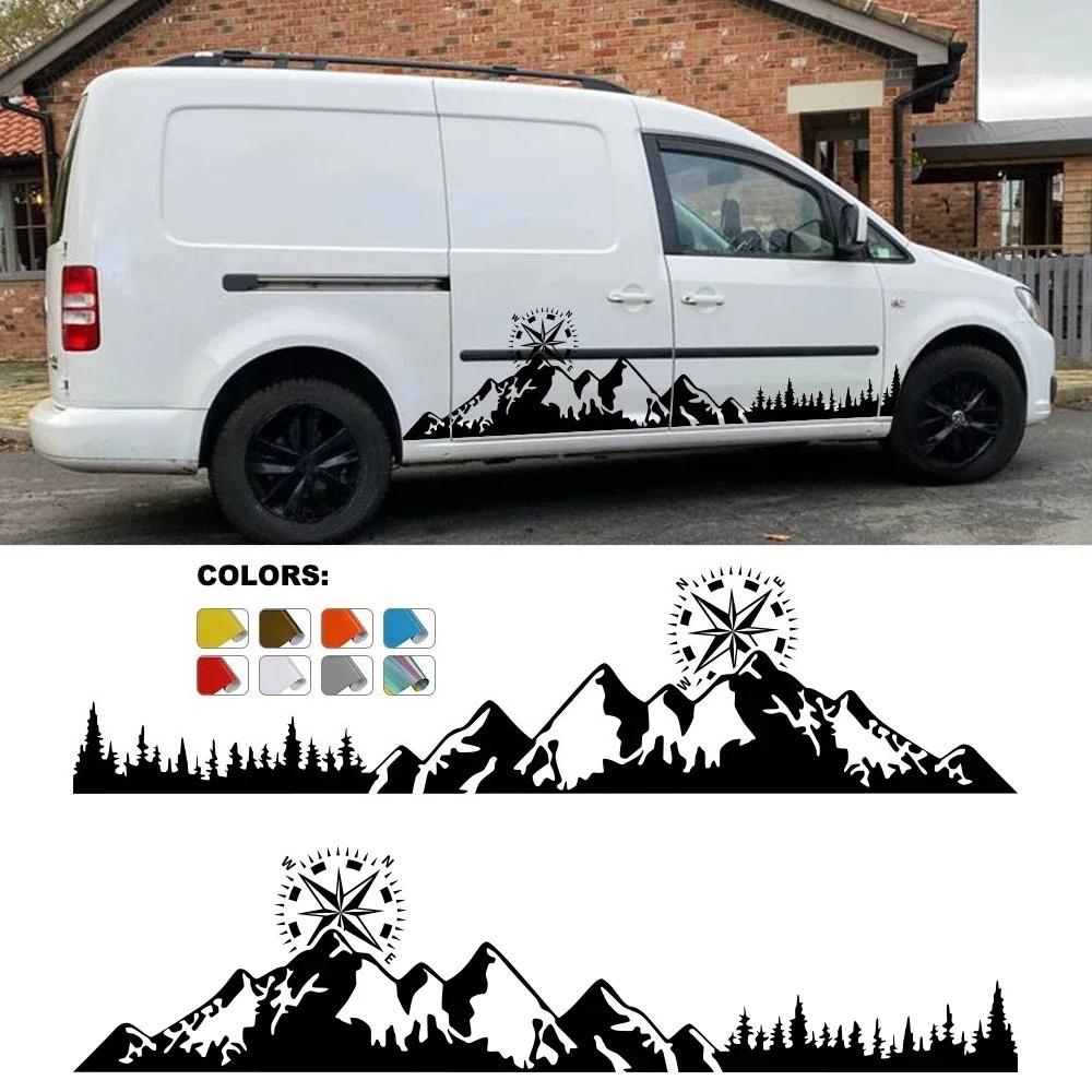 Car Mountain Styling Stickers For Volkswagen VW Caddy MK1 MK2 MK3 MK4 4 3 2 Maxi Kombi Van Camper Vargo Graphics Auto Decal