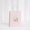 12/30pcs  Pink Christmas Paper Gift Tote Bags with Handles Holiday Party Favor Bags for Packing Small Gifts