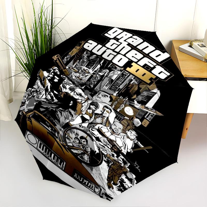 Urban Chaos Crime Folding Umbrella Suitable for All Seasons Durable Gift Outdoor Umbrella