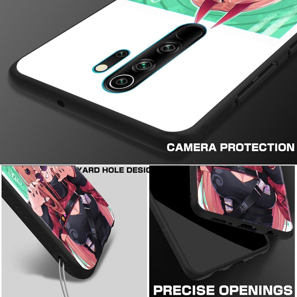 ChainSaw Man Girl Anime Handy Shell für Redmi K40 K40S K50 6 6A 7 7A 8 8A 9 9A 9C 9T 10 10C Pro Plus Schwarz Soft Case Capa