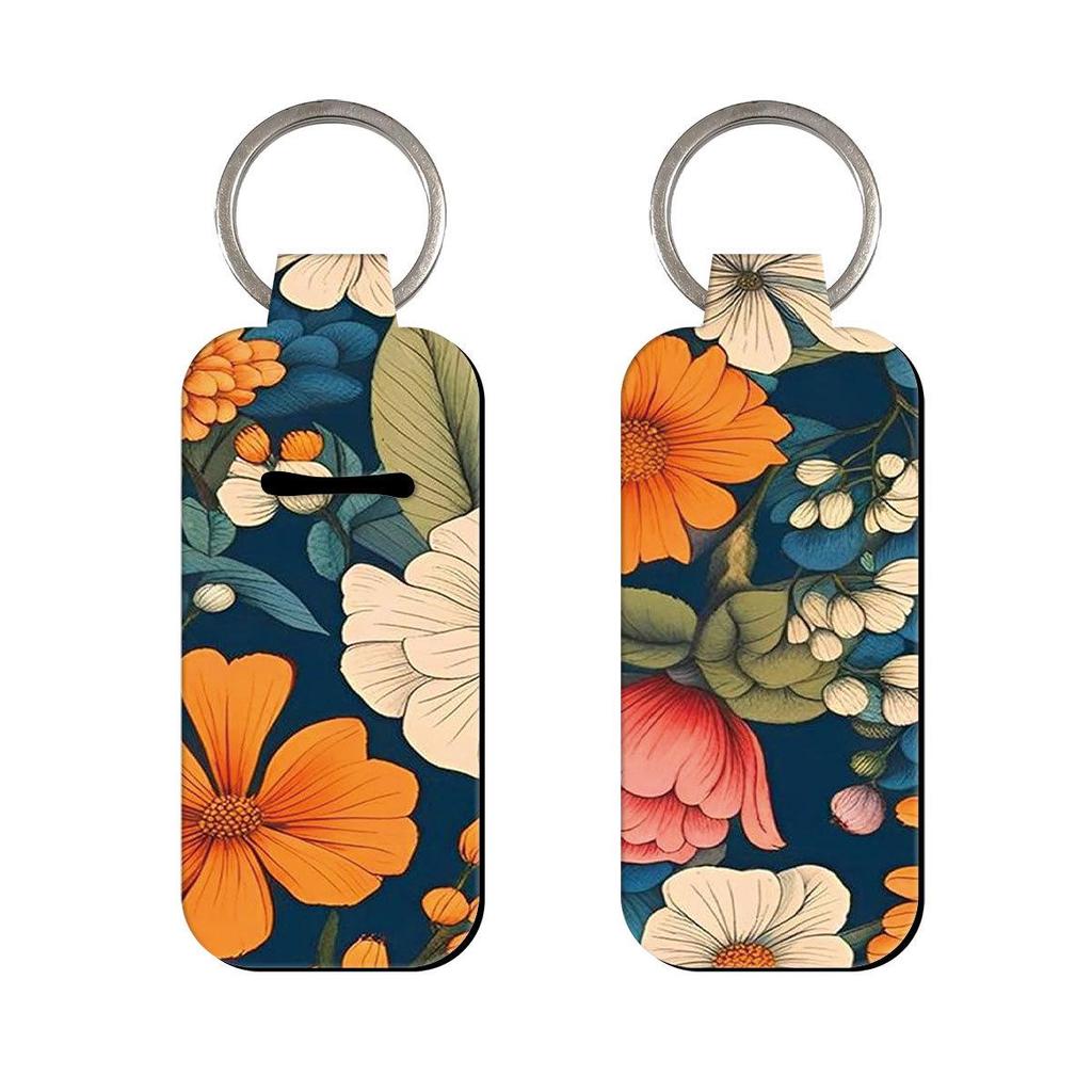 Floral Lipstick Case & Lanyard Keychain for Lipstick Protection and ID Access