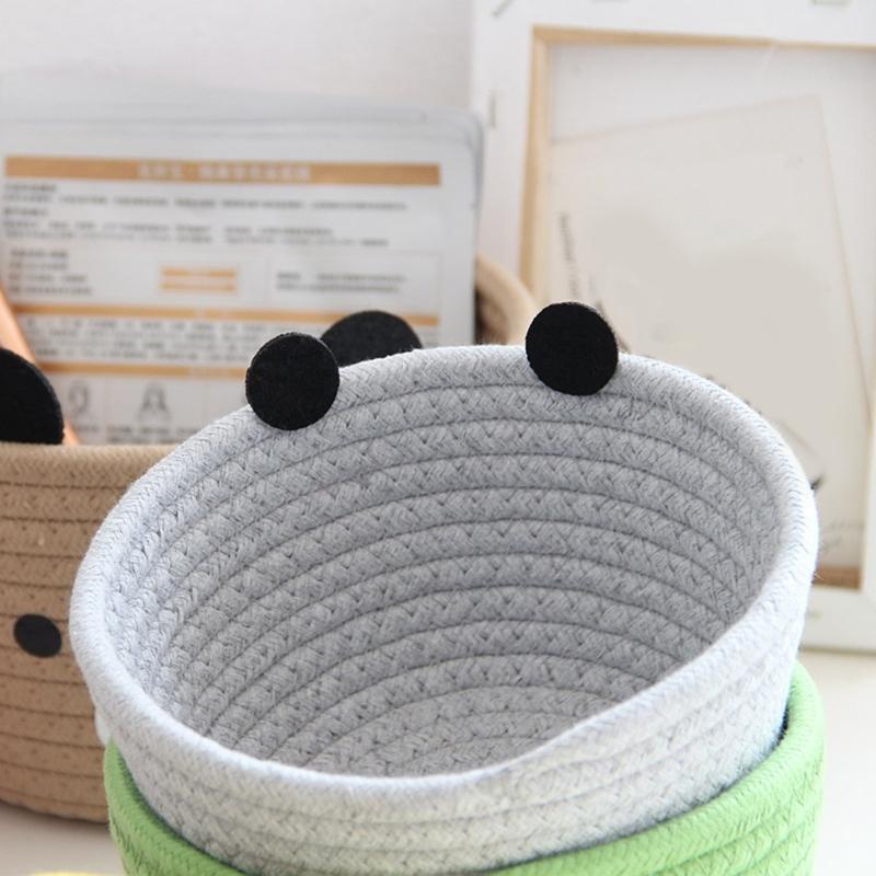 Soft Handwoven Sturdy Cotton Rope Basket Home Accessory for Keeping Small Items Neat and Accessible Home Organization