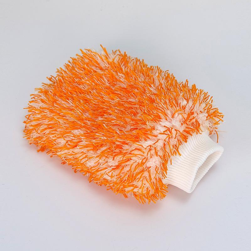 

Double-sided Ultra-fine Fiber Car Cleaning Gloves with Thick and Long Fluff Strong Water Absorption Without Damaging The Paint, Car Beauty Cleaning 18*23cm оранжевый