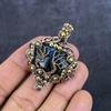 Natural Labradorite Gemstone Copper Wire Wrap Jewelry Pendant 2.05" Y0A58