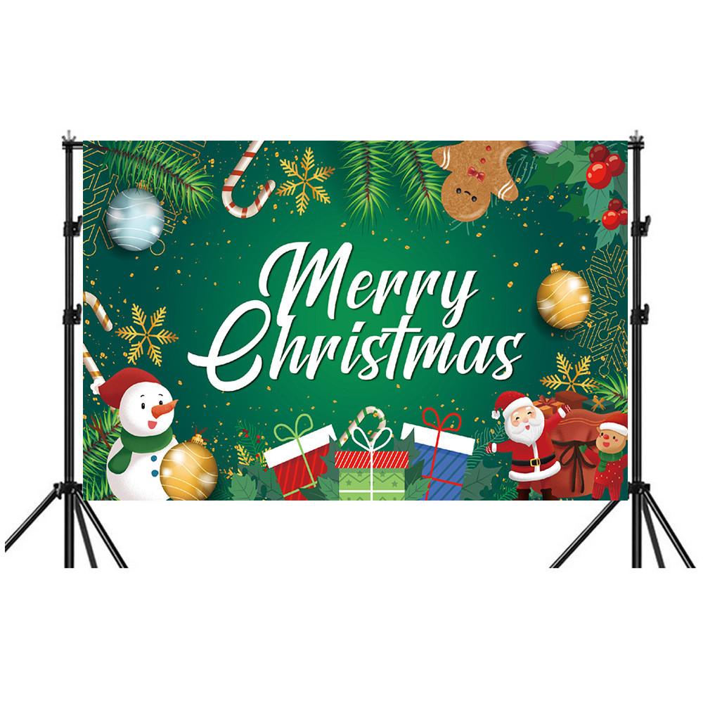 

Christmas Background Banner Polyester Festival Party Decor For Holiday Event Style 1