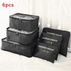 Travel Storage Bags Sixpiece Cubic Set With Multipurpose Compartments For Suitcase Organization