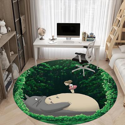 1PC My Neighbor Totoro Office Round Rug, Non-slip, Soft and Durable Office Rug for Interior Decoration, Perfect for Office Yy250915127