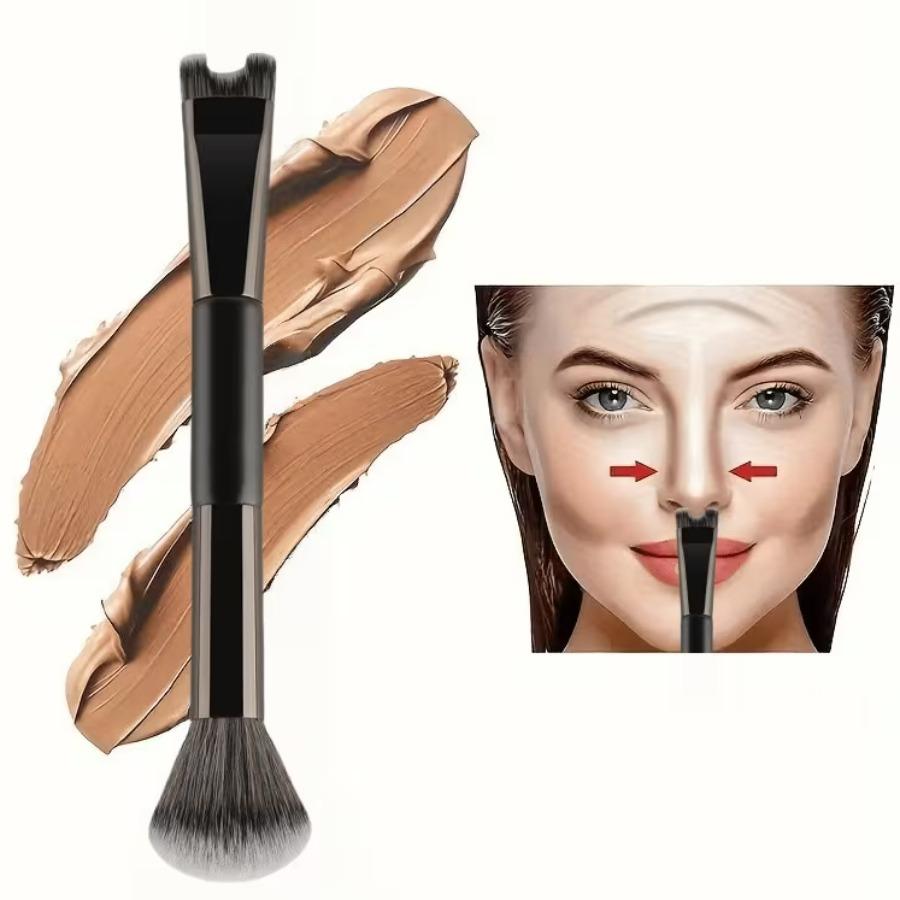 2-in-1 Nose Contour Brush, Dual-Ended U Shape for Precision Sculpting & Blending, Professional Defining Makeup Tool