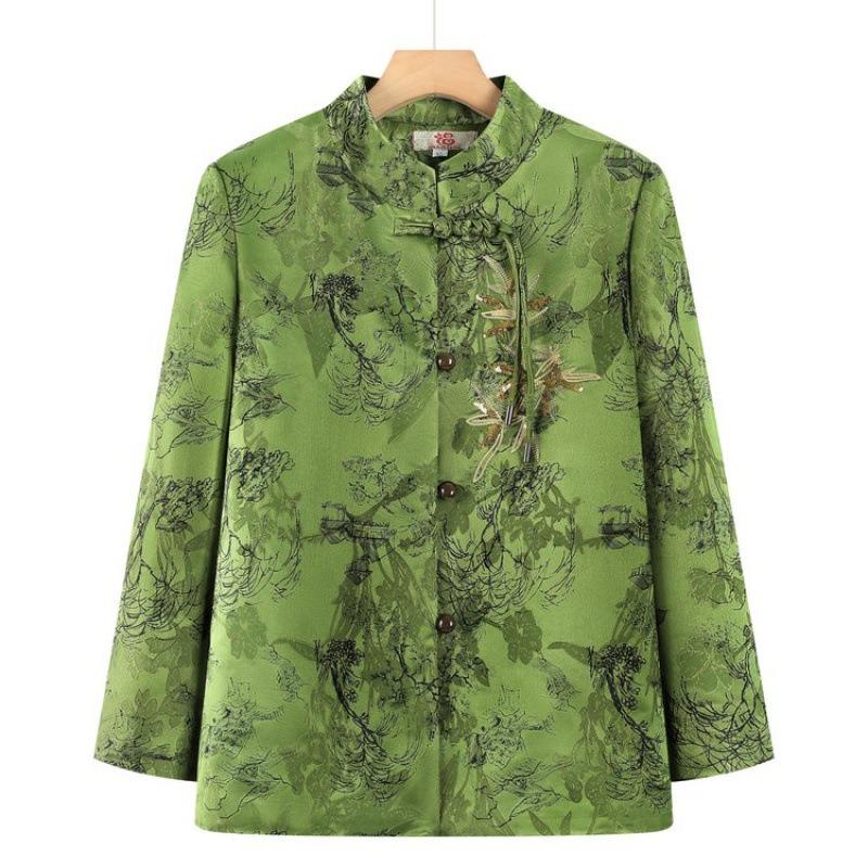 

Стиль пальто праздничный жена топ осенняя и зимняя одежда флис толстый старая одежда 5XL [recommended 150-80kg] зелёный