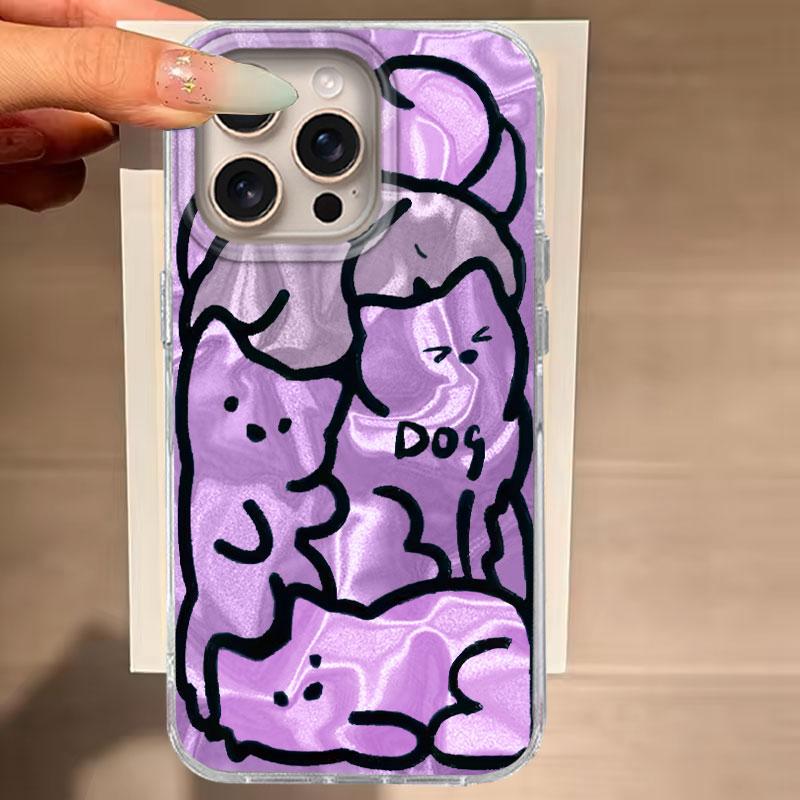 

For iPhone 16 15 13 Plus Pro Max 14 Pro 7 8 Plus SE XS XR 5G Phone Cover Cute Purple Cat For iPhone 16e Silicone Soft Back Bags iPhone 8 Plus