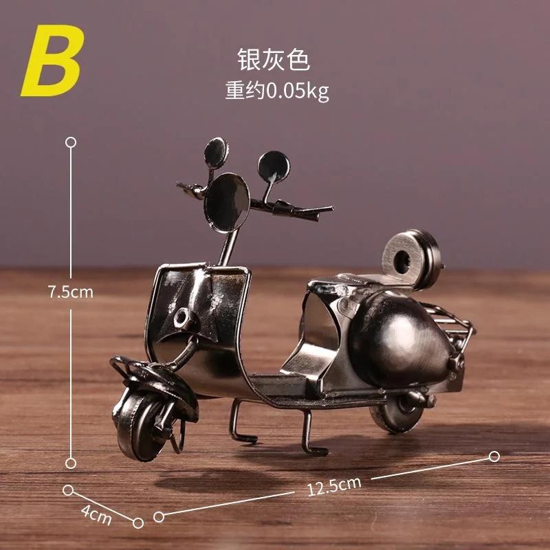 

Железная модель мотоцикла ручной работы, украшения, ретро-фигурка для мотоцикла, железное украшение, реквизит для мотоцикла, винтажный домашний декор, реквизит для съемки B