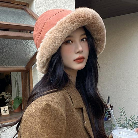 Women's Korean-Style Plush Fisherman Hat: Thickened, Warm, Versatile, Windproof, Cold-Proof with Ear Protection for Autumn & Winter.