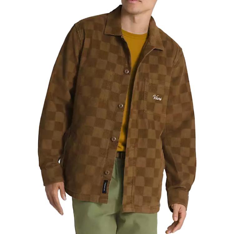 Vans Woll Shirts Men's Brown Lapel Moderate Shirt VN0008GP0E0
