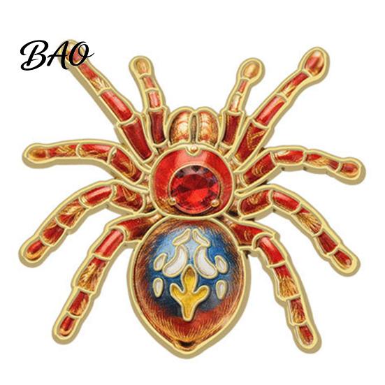 Fun Gifts for Halloween Gothic Spider Brooch Pin, Colorful Rhinestones Decor, Retro Animal Shape Fashion Alloy Decorative Lapel Pin Jackets