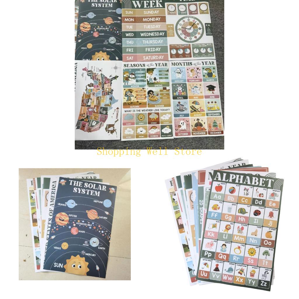 KX4B English Educational Sticker Posters Set Of 18 For Preschoolers Early Childhood Education And Home Learning Activity China Mainland