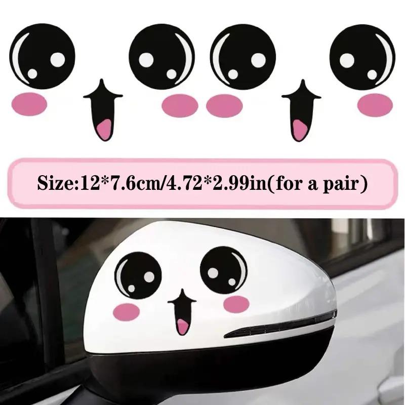 Reflective Cute Smile Car Sticker Rearview Mirror Smiling Eye Face Sticker Decal Creative Lovely Funny Car Stickers Waterproof