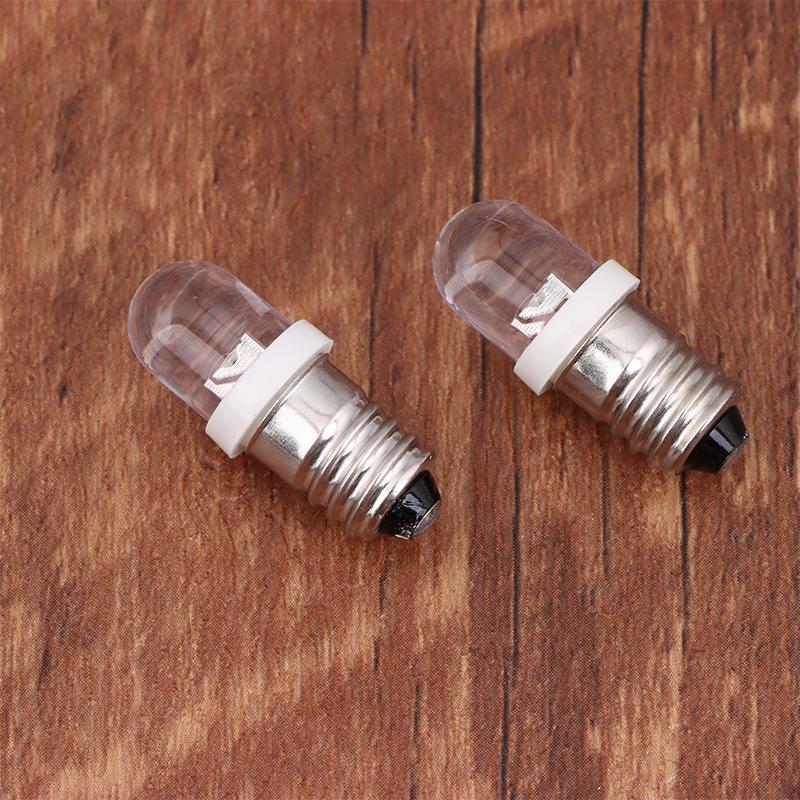 5Pcs Led E10 Dc3V 5V 6V 12V 24V Screw Bulb Warning Signal Bulb E10 Instrumentation Bulb Indicator White Auto Interior Light