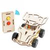 Gör-det-själv Fjärrstyrd Bil i Trä Fyrhjulsdriven Racerbilsmontering Vetenskapligt Experimentkit STEM Utbildningsleksak för BARN