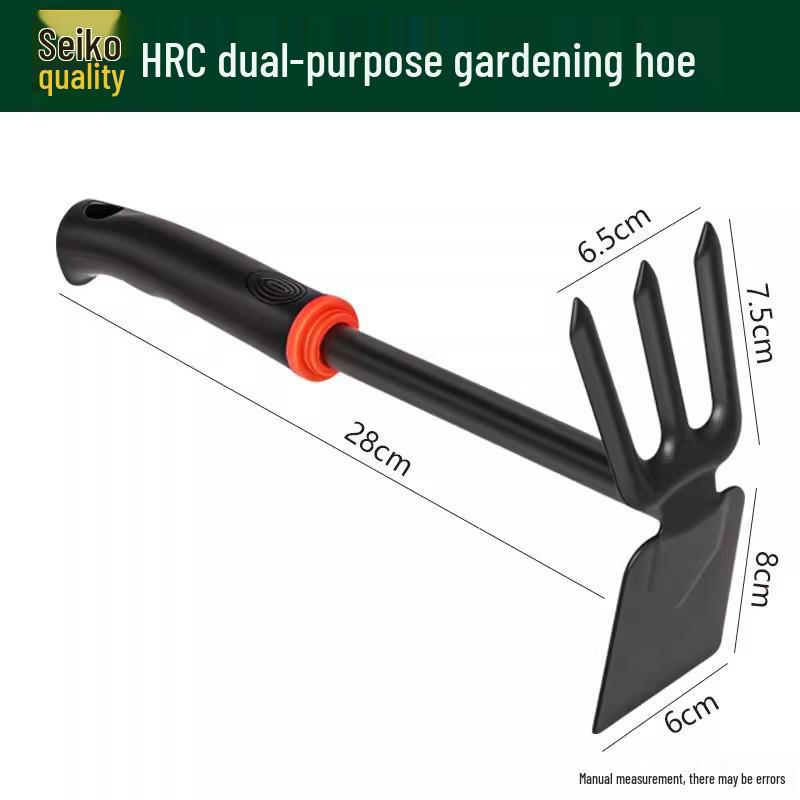 Three-Piece Gardening Tool Set: Small Shovel, Rake, and Hoe for Planting, Weeding, and Clamming