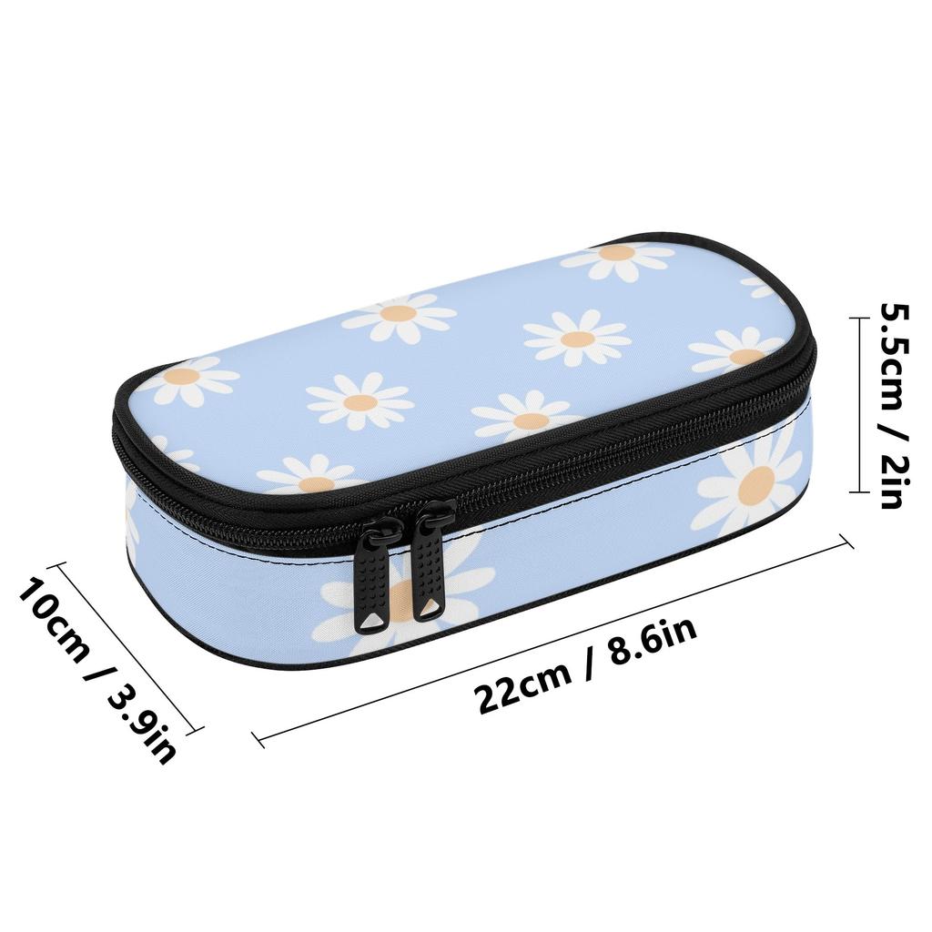 Pen Case Compact Shape 300D Polyester Easy Open Zipper with Mesh Pocket Removable Divider and Pen Slots for Teens and Students