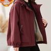 Women's Hooded Fleece-Lined Cotton Parka Jacket for Winter