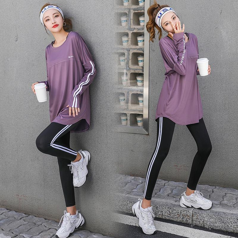 Women's Plus Size Quick-Dry Yoga & Fitness Set - Autumn/Winter Long Sleeve, Loose Fit