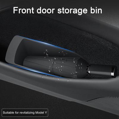 2Pcs Storage Bin (2023-2025) for Tesla Model 3/Y Door TPE Car Trash Can with No-Slip Base Automotive Accessory Organizer