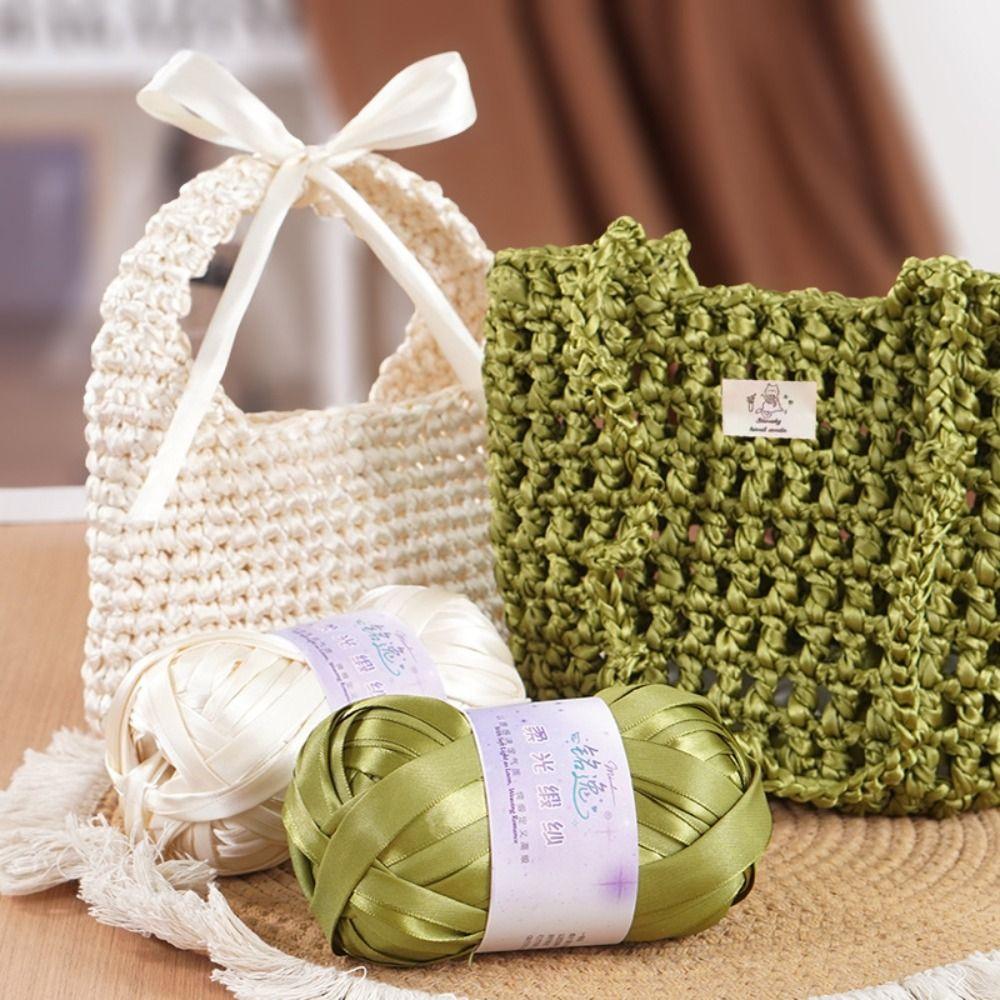 New 80g/ball Metal Yarn Satin Handmade Hand-woven Wire DIY Knitting Crochet Yarn Hand Knitting