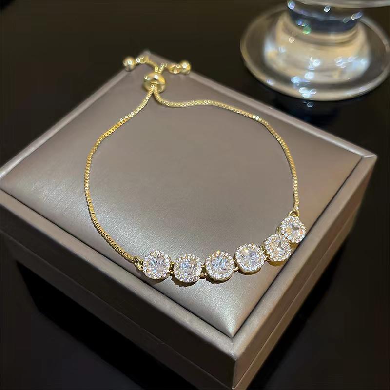 Luxus Gold Plated Übergroße Zirkon Verstellbare Armbänder Für Frauen 2022 Neu Trendig Glänzend Hohe Qualität Armband Hochzeits Schmuck