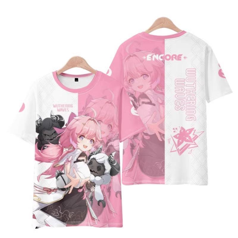 Tricouri Wuthering Waves Cartethyia Imprimate 3D Vară Bărbați Femei Mânecă Scurtă Gât Rotund Tricou Top Harajuku Y2k Anime Cosplay Costum