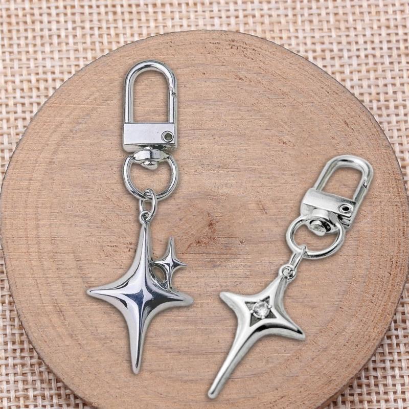 Hollow Star Keychain Keyring Bag Pendant Jewelry Accessories Backpack Ornament Elegant Keyrings Adornment for Women