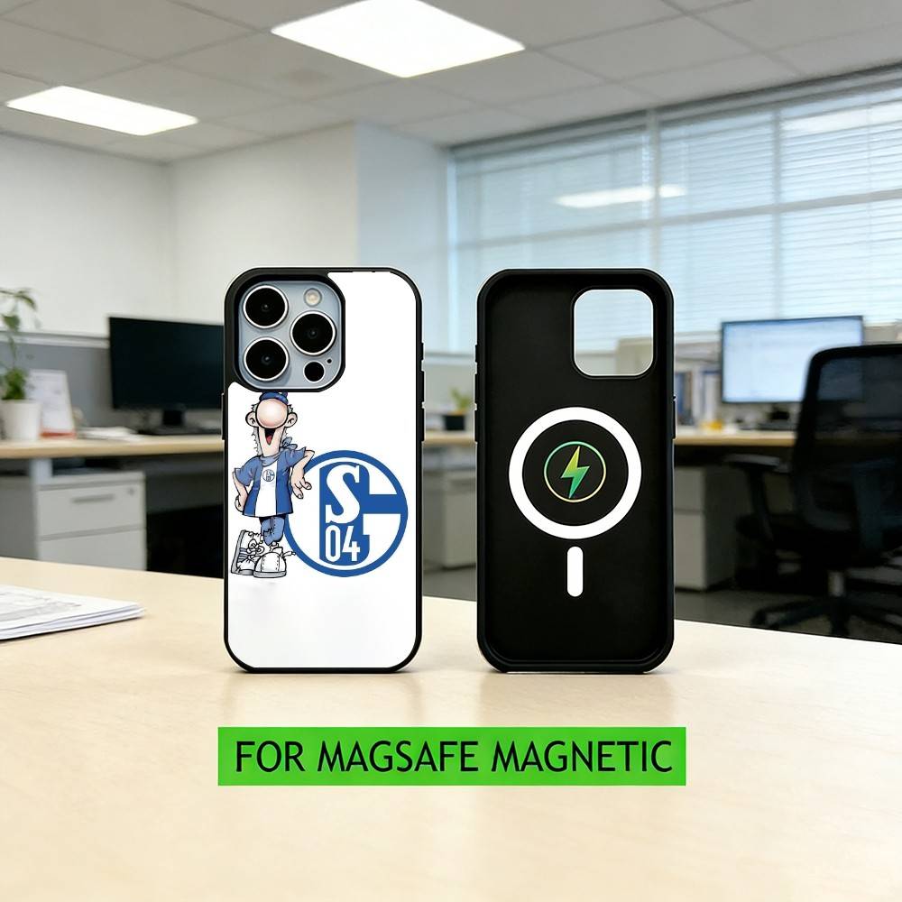 S-Schalke 04-PC Handyhülle Für iPhone17,16,15,14,13,12,11 Plus,Pro Magnetisch Für Magsafe Kabelloses Laden