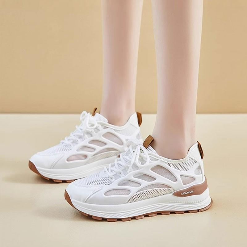 New women's 2025 summer student sports and leisure mesh sandals breathable thin thick-soled heightening women's shoes