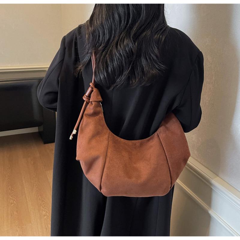 Suede Bag Women's Large-capacity New Autumn and Winter Matte Retro Shoulder Messenger Bag Dumpling Bag