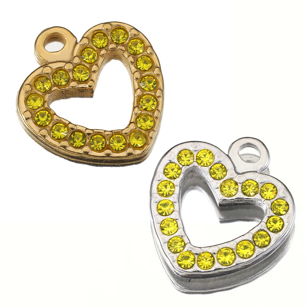 5pcs Mixed Stainless Steel Rhinestone Pendants Colorful Crystal Charms Beads for Necklace Bracelet Jewelry Making Charm DIY