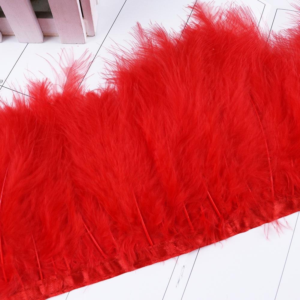 1Meter Colorful Turkey Marabou Feathers Trim Ribbon 10-15cm for Wedding Clothing Party Dress DecorationSewing Plumes