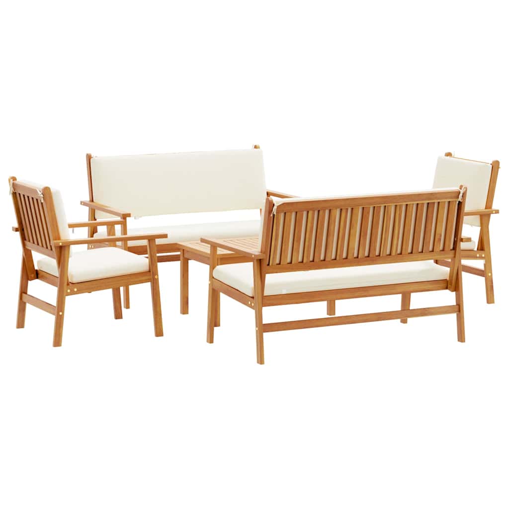 Garden Sofa Set 5 Pcs Brown Solid Acacia Wood