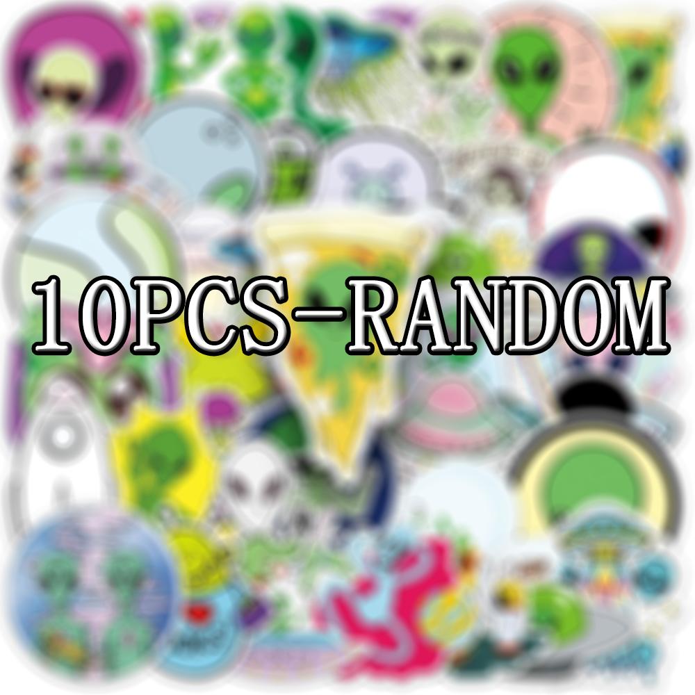 10 30 50PCS Outer Space Sticker UFO Alien Astronaut Rocket Cartoon Stickers Gifts Toys Children DIY Skateboard Laptop Phone F5