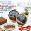 Original DIY Handmade Landscape Embroidery Kit: Sky, Clouds, Snow Mountain, Forest.
