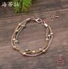 Three-layer Mixed-color Bead Mesh Chain Bracelet Necklace Set, Women's Advanced Sense Stacking Bead Necklace