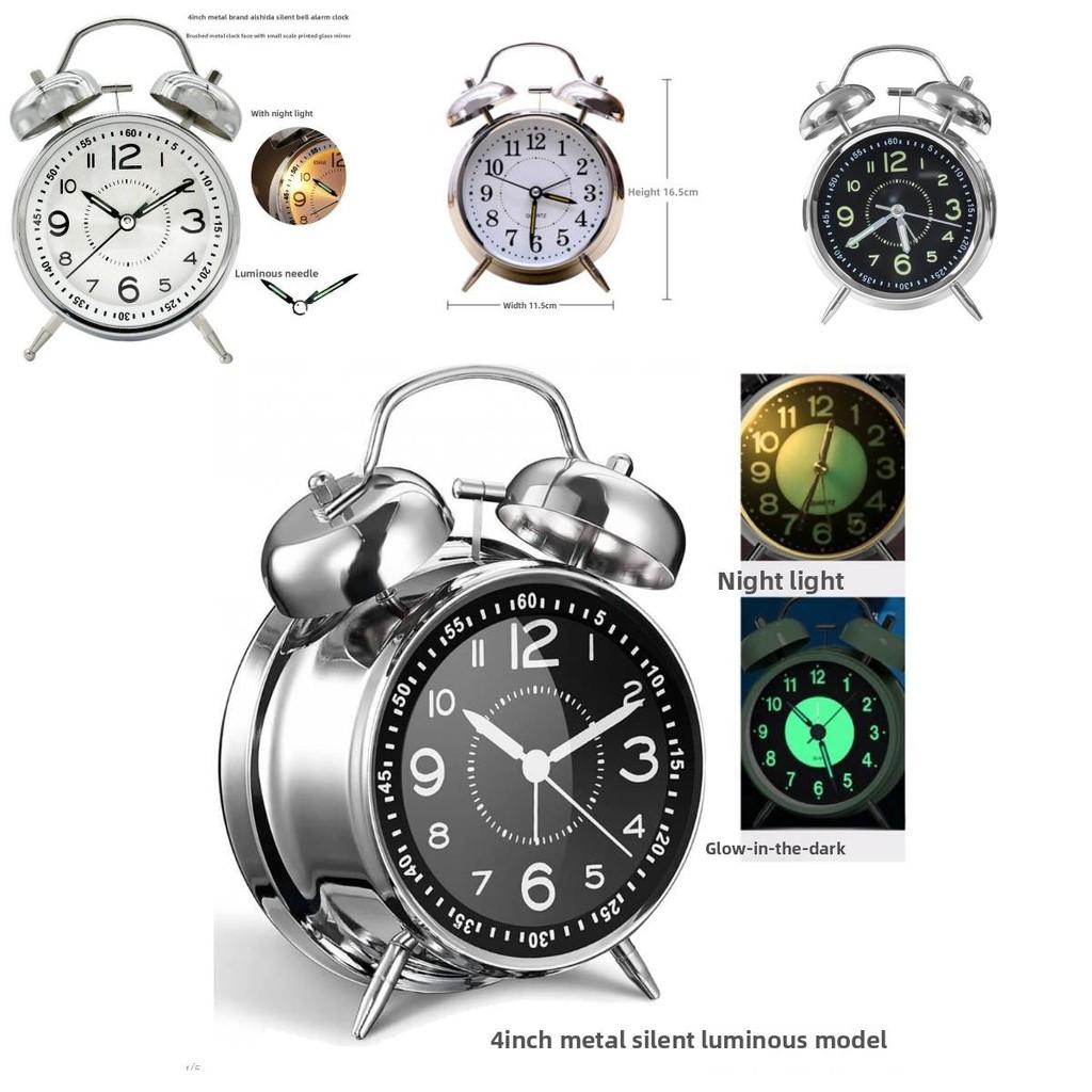 Moderner Quarz-Wecker für Erwachsene Mit lautem Nachtlicht-Design Doppelglocken-Design