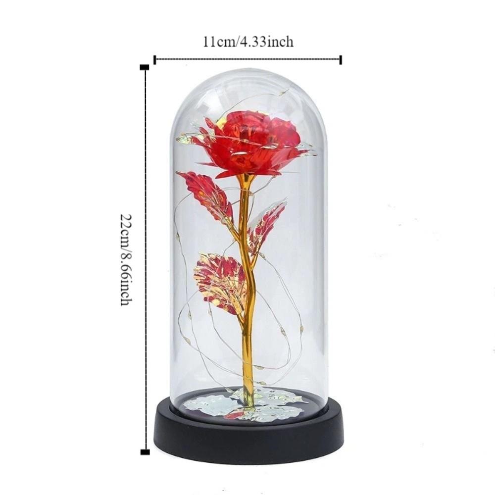 Creative Romantic Artificial Rose Light Realistic Luminous Eternal Rose Lamp Decorative LED Flower Light Valentine's Day