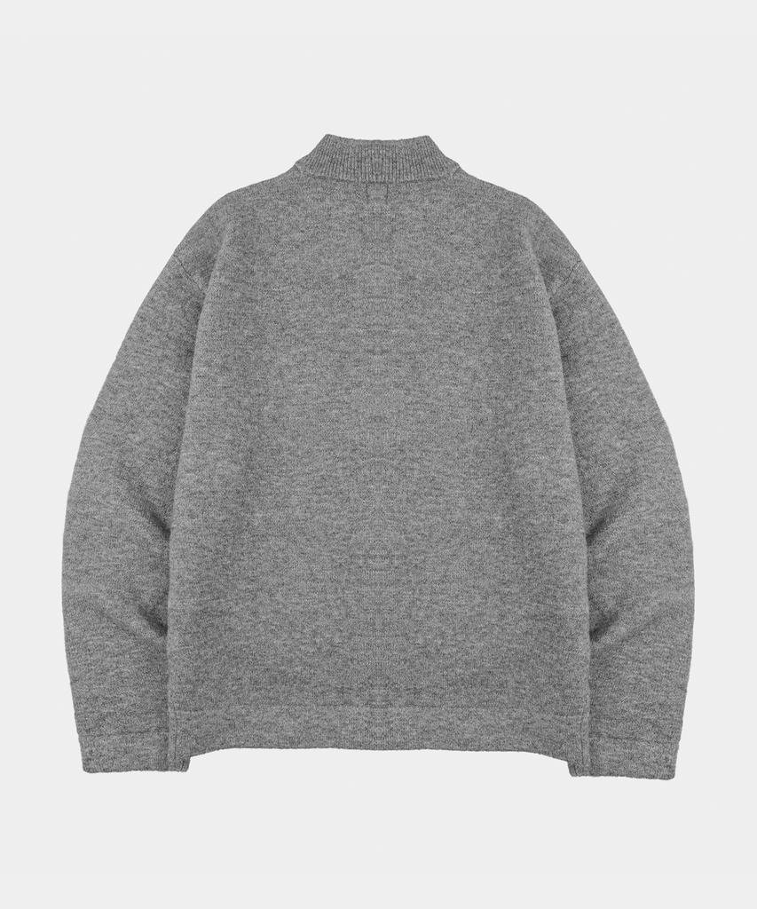 LETTERCOMO Signature Hidden Wool Knit Jacket Grey