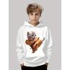 Jungenbekleidung Kawaii Katzenmuster Herbst Kapuzenpullover Lässige Mode 3-14J Sweatshirt für Jungen Outdoor Bequeme Kinderbekleidung